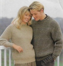 FS031 Knitting Pattern Easy Knit Family Fishermans Rib Sweater DK Size 24 to 46