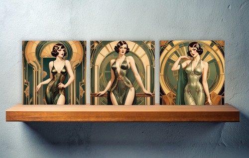 Art deco design ceramic tiles - art,