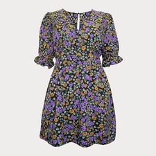 EX YOURS LADIES PURPLE FLORAL