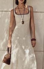 Zara Women's Beige Linen Blend