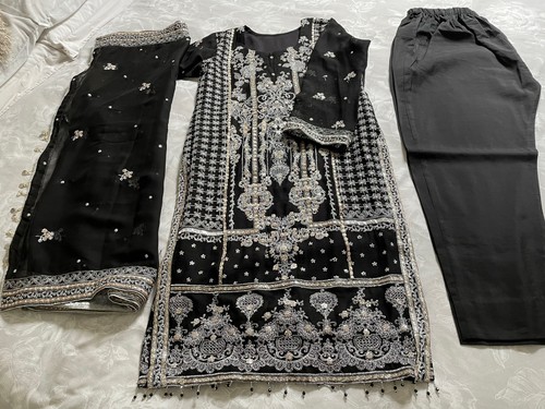 Embroidered sequin black asian - sequin,