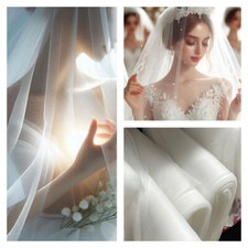 WHITE Soft Bridal Veiling