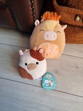 Squishmallows Soft Toys Cow & FlipAMallow Melly Milk/Ronnie Cow Reversible Toy