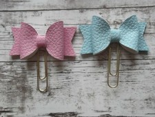 Leatherette Bow  Planner Clip