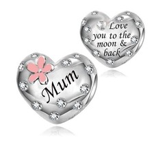 MUM PINK FLOWER CHARM I LOVE