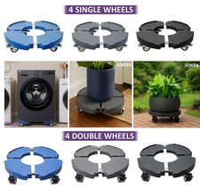 Adjustable Plastic Plant Pot Caddy Heavy Duty With Wheels Mover Trolley Stand