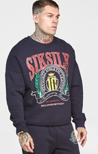 SikSilk Mens Navy Varsity