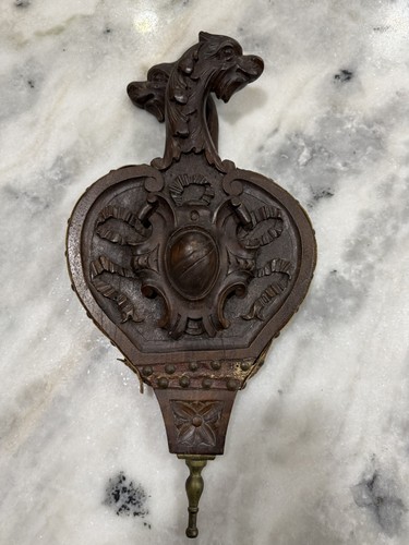 Antique hand carved fireplace - hand,