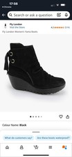 Fly London Yama  Suede Ankle Boots  Ladies Size 6 Black New without box. Rrp £79