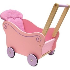 I'm Toy Pink Wooden Dolls Dollie Pram - Suitable from 18 months+ - Brand New