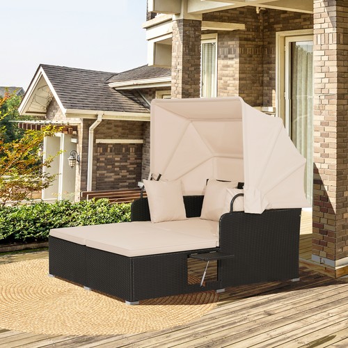 Rattan wicker sunbed - for, 2