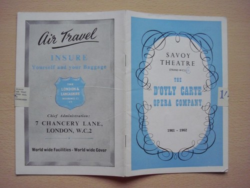 Programme theatre opera - programme, the