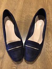 Marks & Spencer Womens Navy Wedge Shoes Size 4 1/2 Worn Twice PP £45