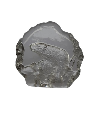 Crystal polar bear paperweight - polar,