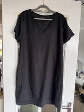Next Black Linen Blend Knee