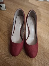 Red burgundy Size 6 Ladies Heeled Shoes Next Forever Comfort Suede Womens Heel