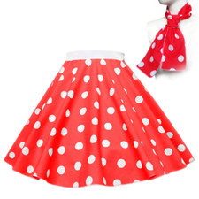 ROCK N ROLL Fancy Dress Grease 1950s Fancy Dress SKIRT & SCARF COSTUME all Size