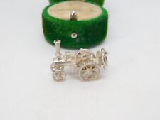 Sterling Silver Steam Tractor Charm Pendant Vintage c1970
