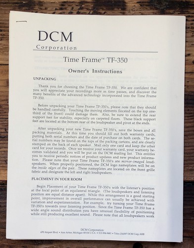 Dcm 350 timeframe speaker - tf-350,
