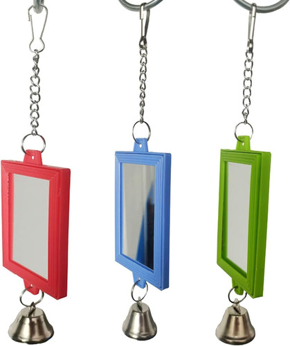 Pet bird mirror with bell - mirror,