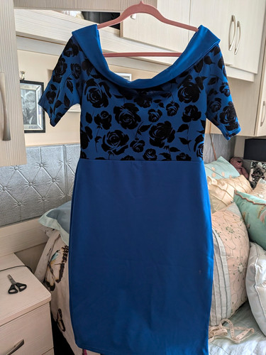 Women blue black floral - women's,