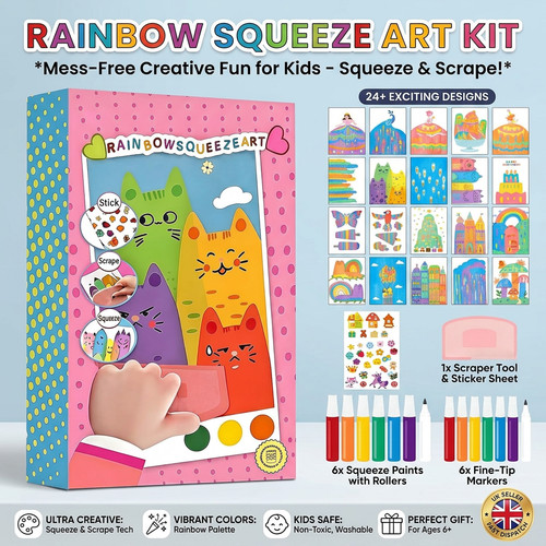 Kids rainbow squeeze art set - squeeze,