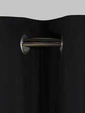 Next Cotton Blackout Thermal Eyelet Curtains BLACK,  W168 CM Drop 183 CM