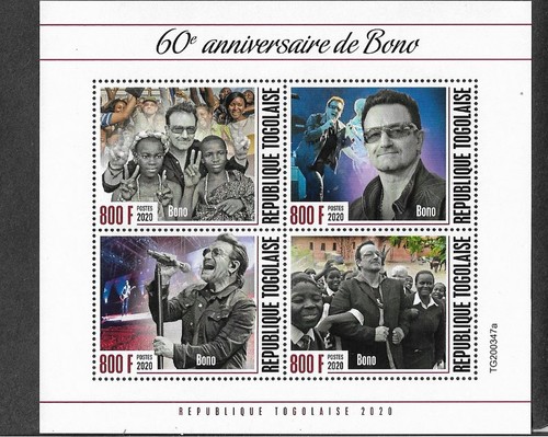 Bono stamps rock music - u2,