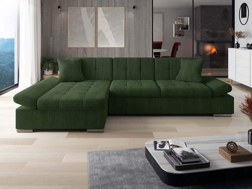 Corner sofa bed - sofa, corduroy