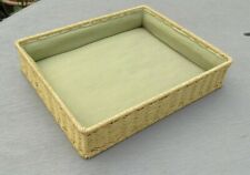 Large Seagrass Lined Padded Storage Basket Tray Woven Wicker