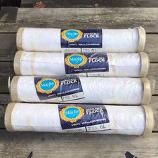 Vintage Mayfair Washable White & Pink Flock Floral Damask Vinyl Wallpaper Rolls