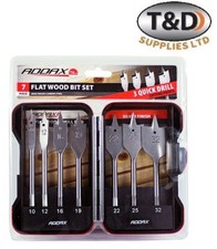Timco 7Pcs Flat Wood Bit Set -