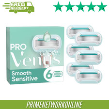 Gillette Venus Deluxe Smooth Sensitive Razor Blades - 6 Pack 100% ORIGINAL ⭐⭐⭐⭐⭐