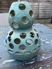 Garden Lantern Pottery 30cm Height Handmade or Flower Frog Vase 