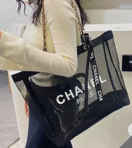 New chanel black mesh beach - mesh,