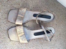 Peter Kaiser beige snakeskin effect leather sandals Size EUR40 UK6.5