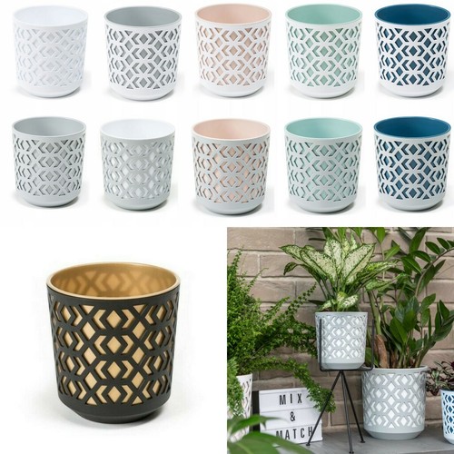 Round aztec houseplant pots - aztec,