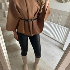 Ladies Womens Belted Poncho