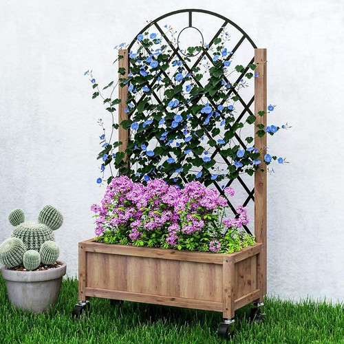 Trellis planter box wooden - box,