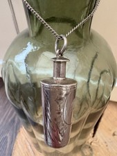 RARE Vintage Sterling Silver 925 Perfume/ Snuff Scent Bottle Pendant Necklace