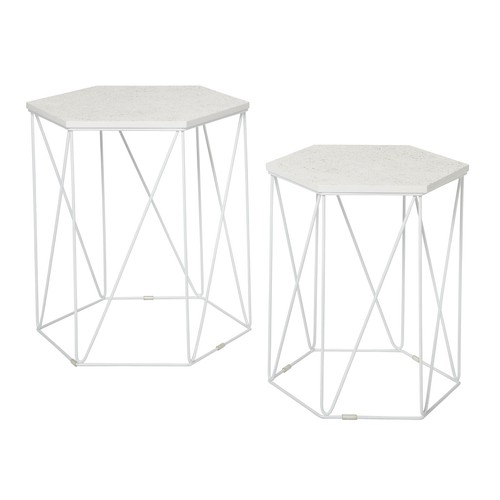 Side table white marble - side,