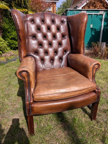 Vintage wing back chesterfield - back,