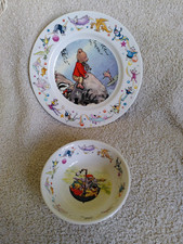Vintage Rupert Bear Wedgwood Plate And Bowl Excellent Condition 