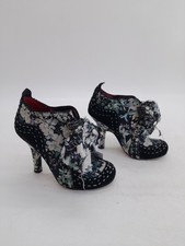 Irregular Choice Abigail’s Party Black Floral Shoe Boots Heels UK 3.5 EU 36