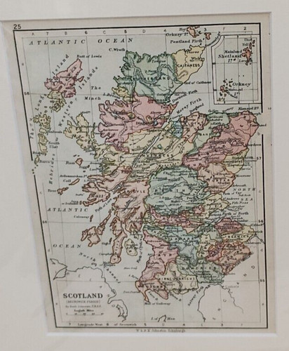 Original 1871 antique map - original,