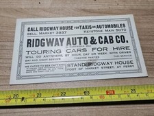 Vtg Ridgway Auto & Cab Co