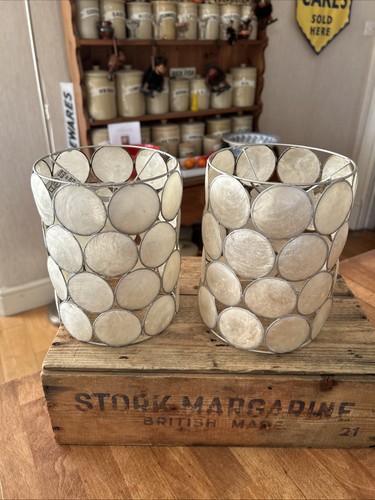 Vintage pair cylinder - vintage, capiz
