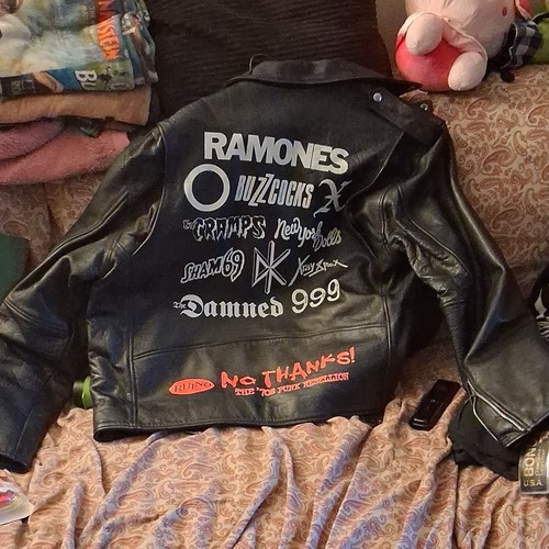 Ramones black leather jacket - ramones,