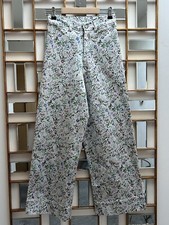 White Botanical stretch-cotton twill sailor trausers 