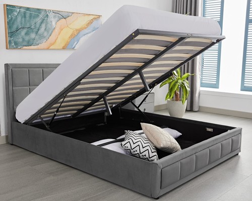 Velvet ottoman storage - storage, bed